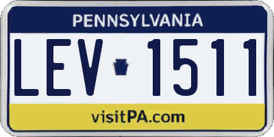 PA license plate LEV1511