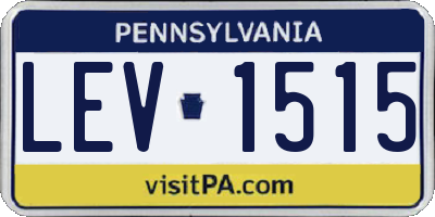 PA license plate LEV1515