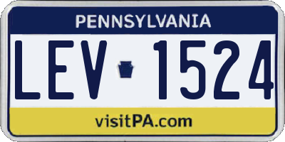 PA license plate LEV1524