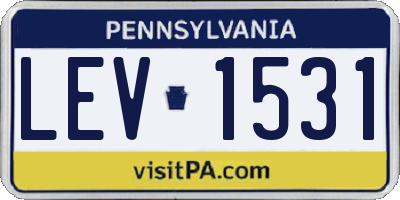 PA license plate LEV1531