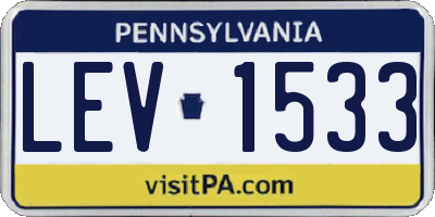 PA license plate LEV1533