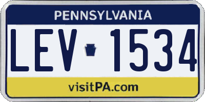 PA license plate LEV1534