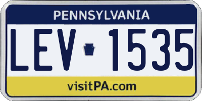 PA license plate LEV1535