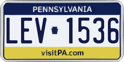 PA license plate LEV1536