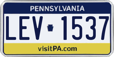 PA license plate LEV1537