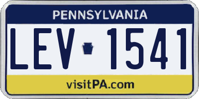 PA license plate LEV1541