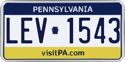 PA license plate LEV1543