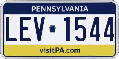 PA license plate LEV1544
