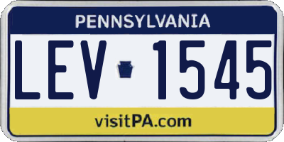 PA license plate LEV1545