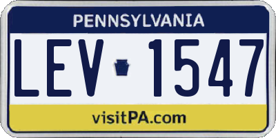 PA license plate LEV1547