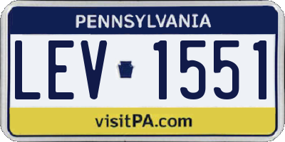 PA license plate LEV1551