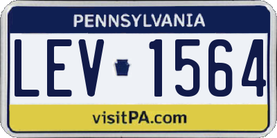 PA license plate LEV1564