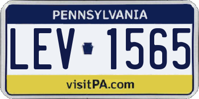 PA license plate LEV1565