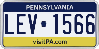 PA license plate LEV1566