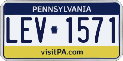 PA license plate LEV1571
