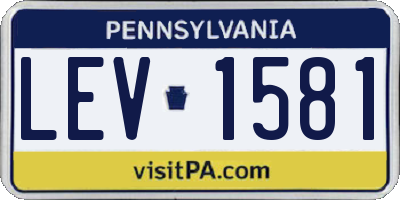 PA license plate LEV1581