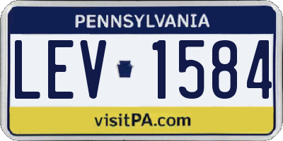 PA license plate LEV1584