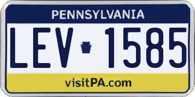 PA license plate LEV1585