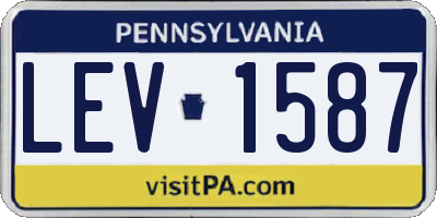 PA license plate LEV1587