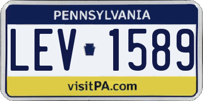PA license plate LEV1589