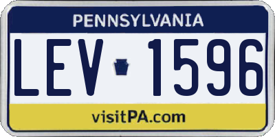PA license plate LEV1596