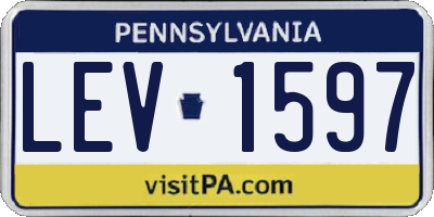 PA license plate LEV1597