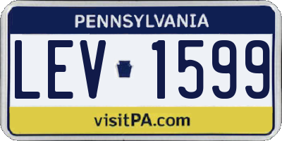 PA license plate LEV1599