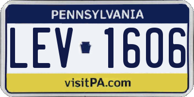 PA license plate LEV1606