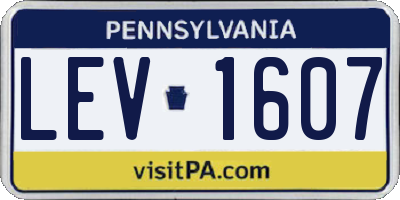 PA license plate LEV1607