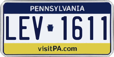 PA license plate LEV1611
