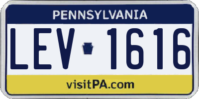 PA license plate LEV1616