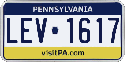 PA license plate LEV1617