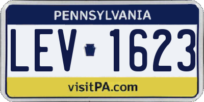 PA license plate LEV1623