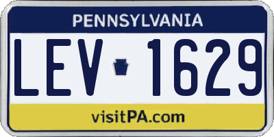 PA license plate LEV1629