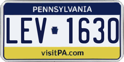 PA license plate LEV1630