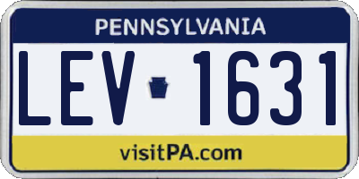 PA license plate LEV1631