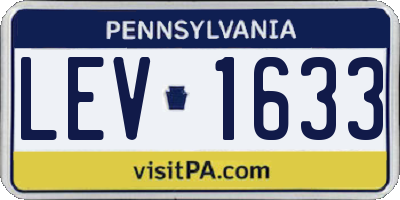 PA license plate LEV1633