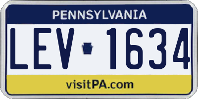 PA license plate LEV1634