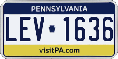 PA license plate LEV1636
