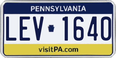 PA license plate LEV1640