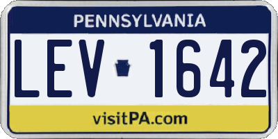 PA license plate LEV1642