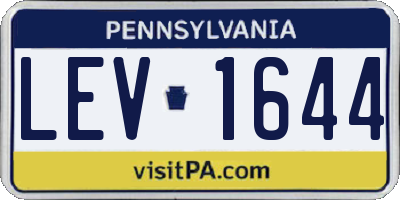 PA license plate LEV1644