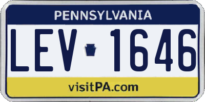 PA license plate LEV1646
