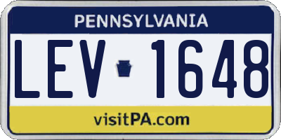 PA license plate LEV1648