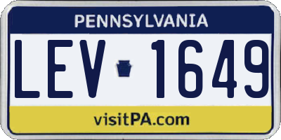 PA license plate LEV1649