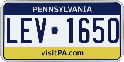 PA license plate LEV1650