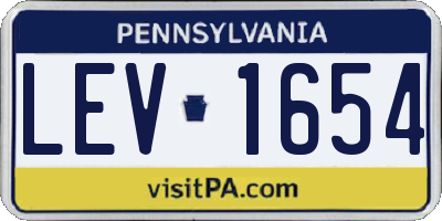 PA license plate LEV1654