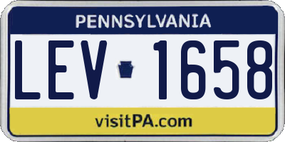 PA license plate LEV1658