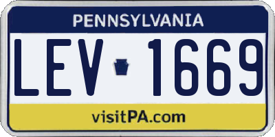 PA license plate LEV1669