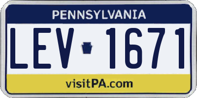 PA license plate LEV1671
